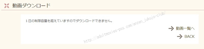 ダウンロード制限オーバー